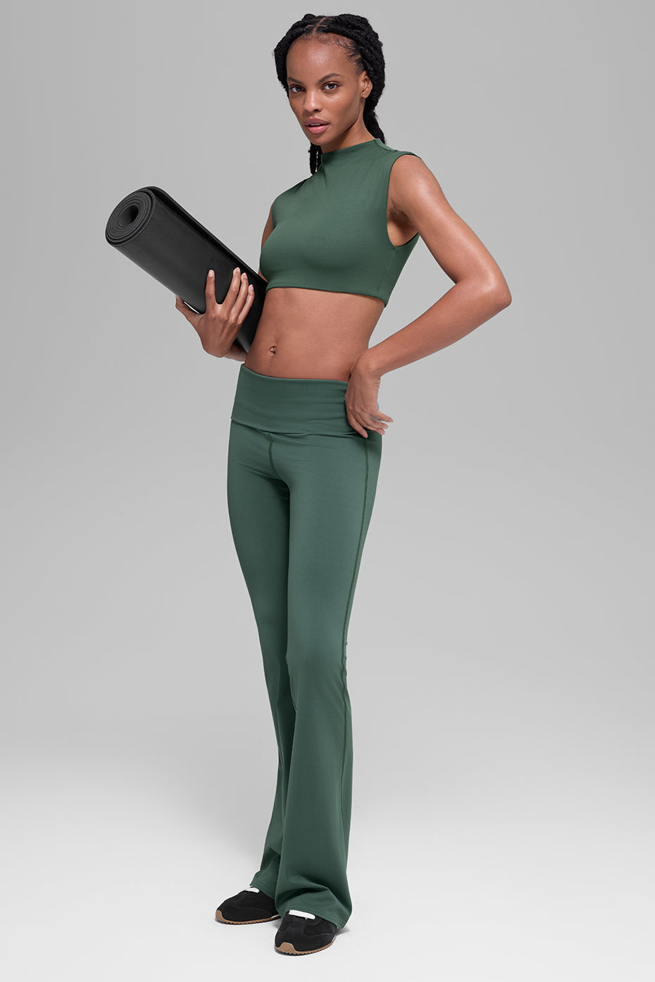 Legging Évasé ALO Softsculpt Foldover (classique) - Clover Green