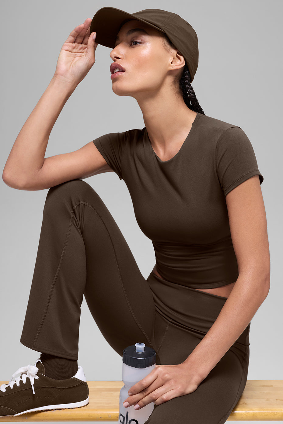 Legging Évasé ALO Softsculpt Foldover (court) - Espresso
