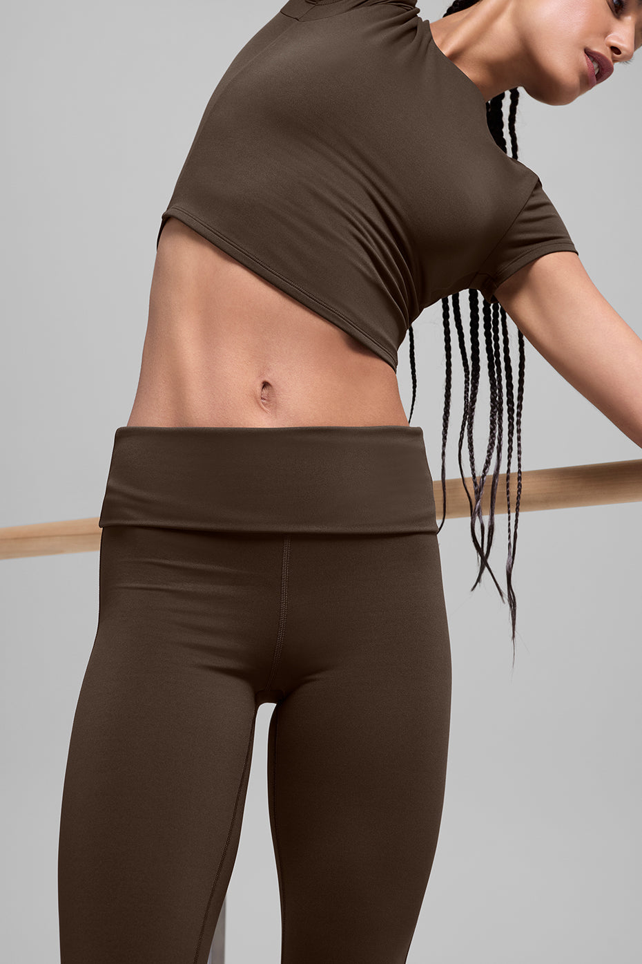 Legging Évasé ALO Softsculpt Foldover (court) - Espresso