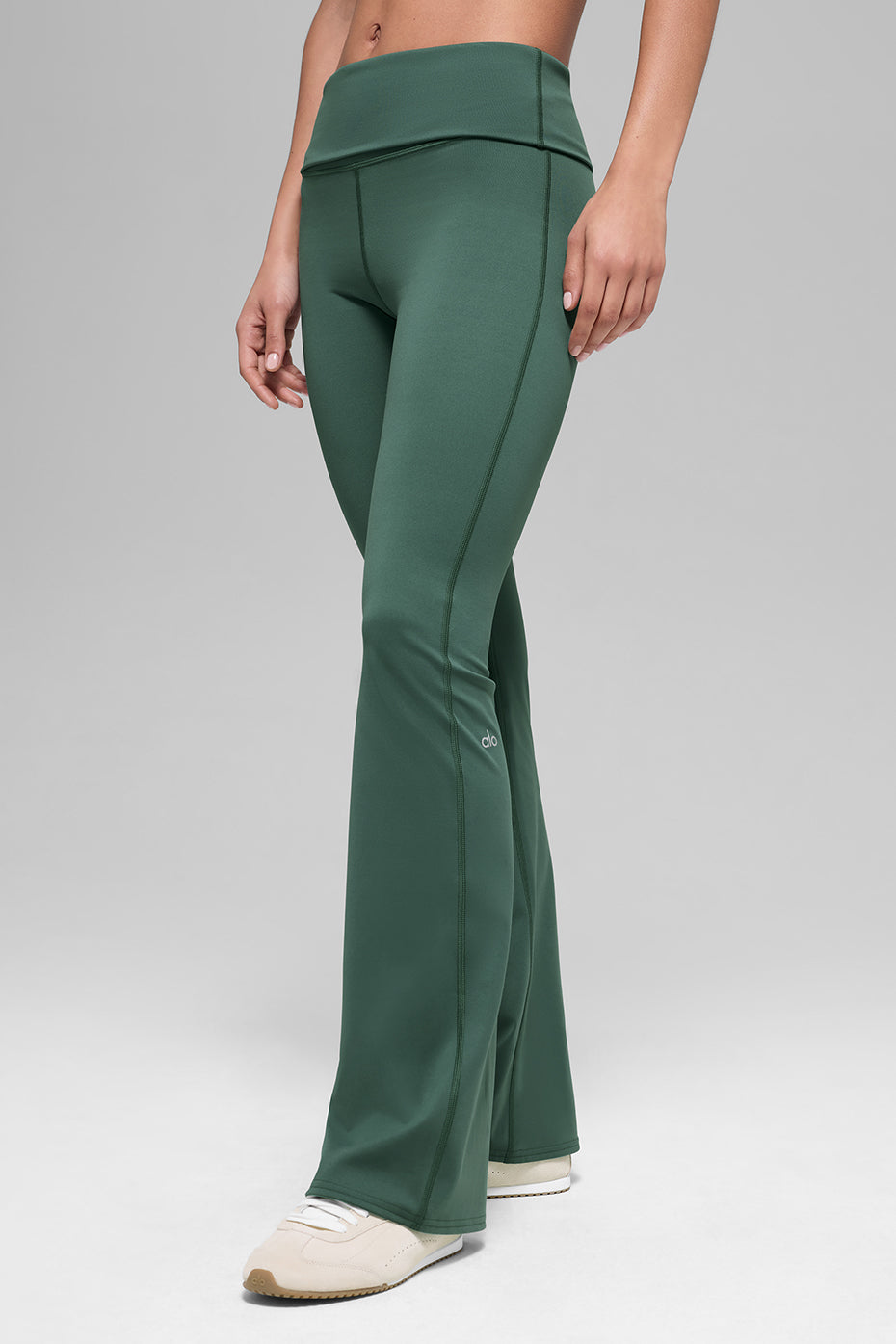 Legging Évasé ALO Softsculpt Foldover (court) - Clover Green