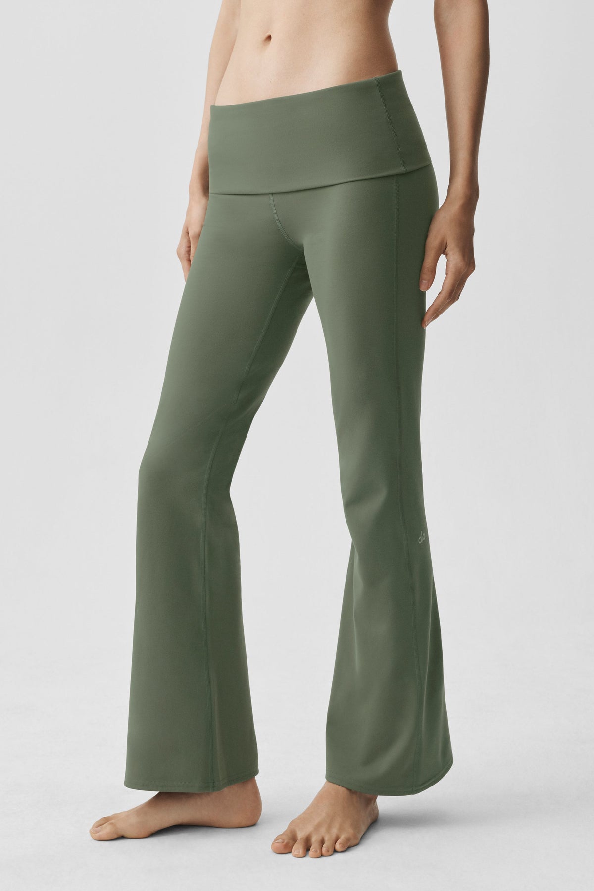 Legging Évasé ALO Softsculpt Foldover (Court) - Bamboo Green