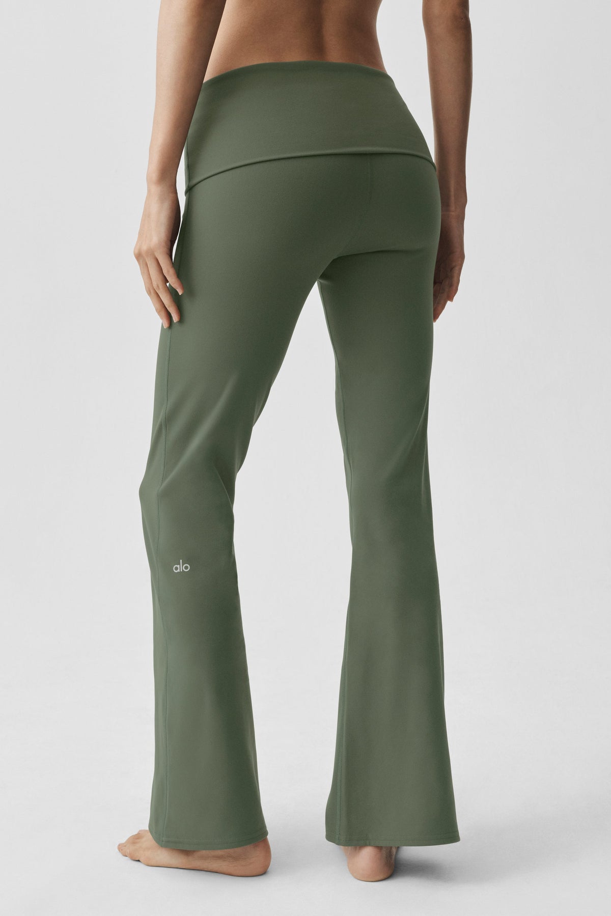 Legging Évasé ALO Softsculpt Foldover (Court) - Bamboo Green