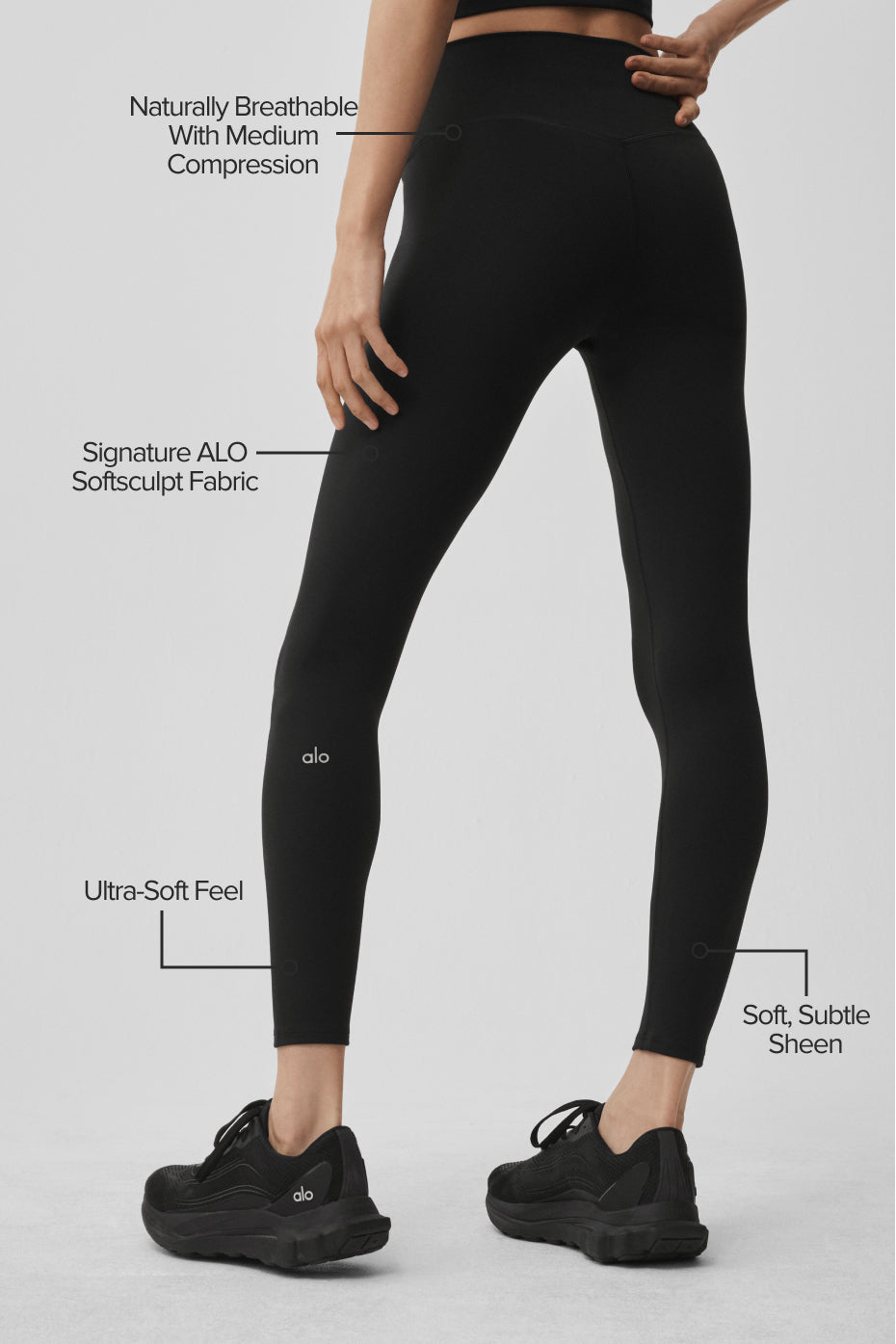 Leggings de talle alto ALO Softsculpt 7/8 - Negro