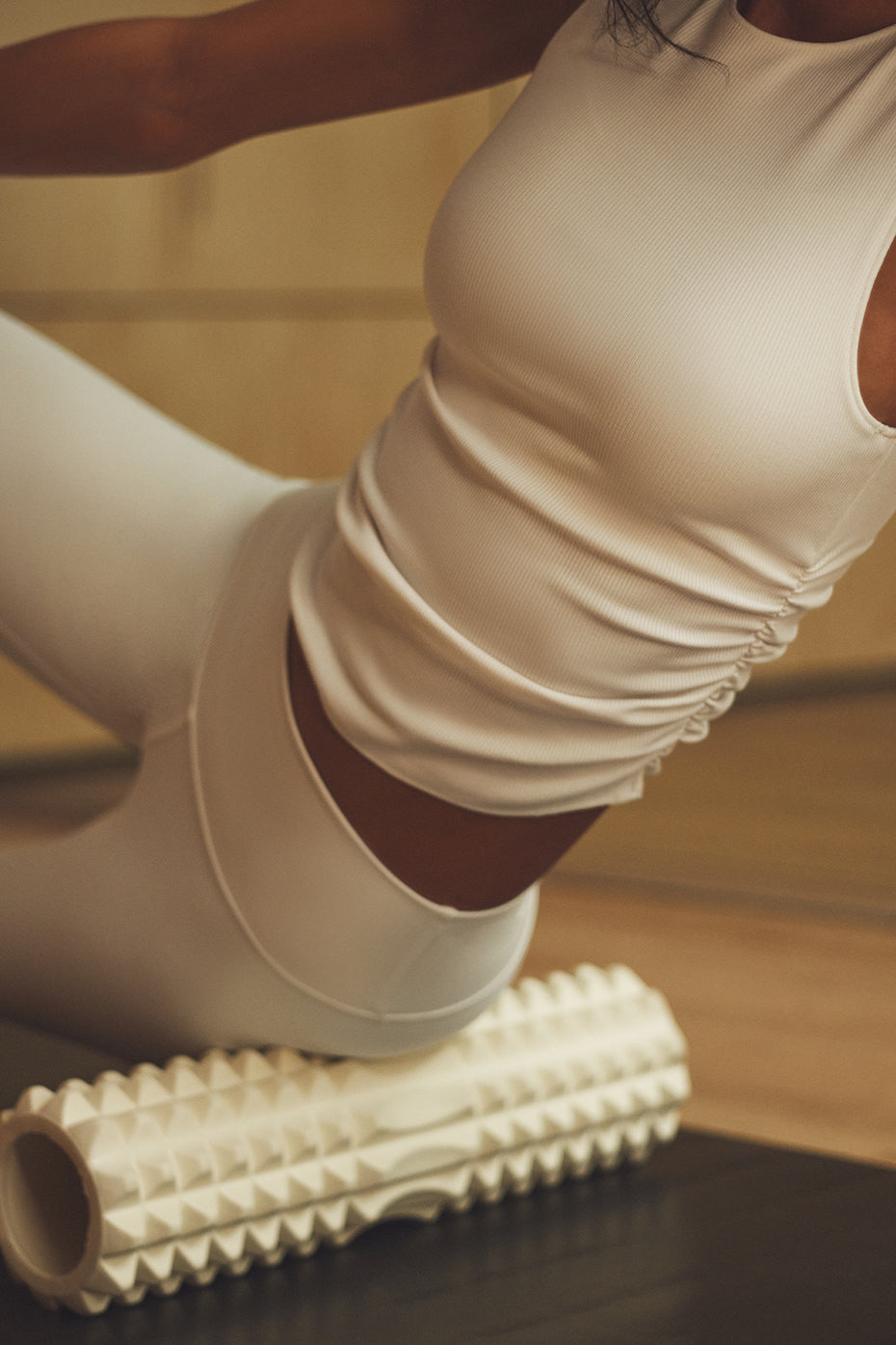 Camiseta de tirantes de canalé En Pointe - Ivory
