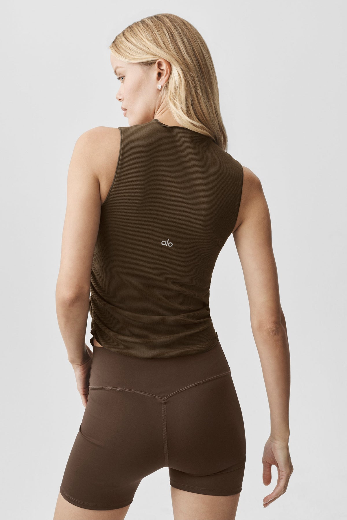 Camiseta de tirantes de canalé En Pointe - Espresso