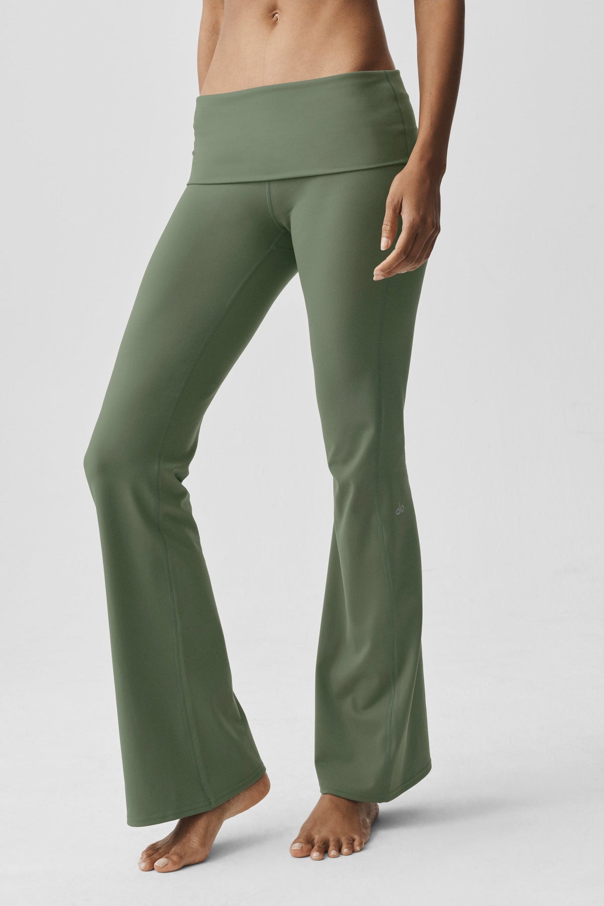 Legging Évasé ALO Softsculpt Foldover (Classique) - Bamboo Green