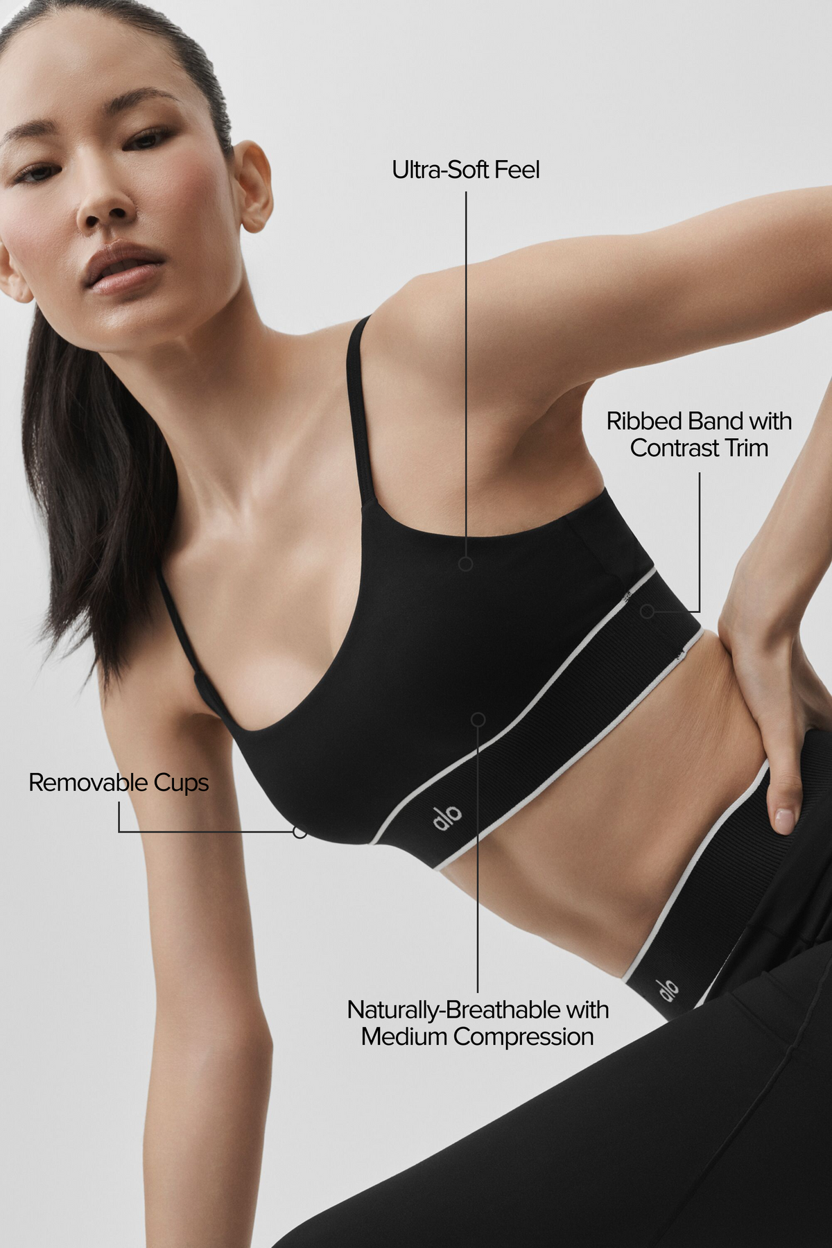Sujetador deportivo ALO Softsculpt Amp It Up - Negro