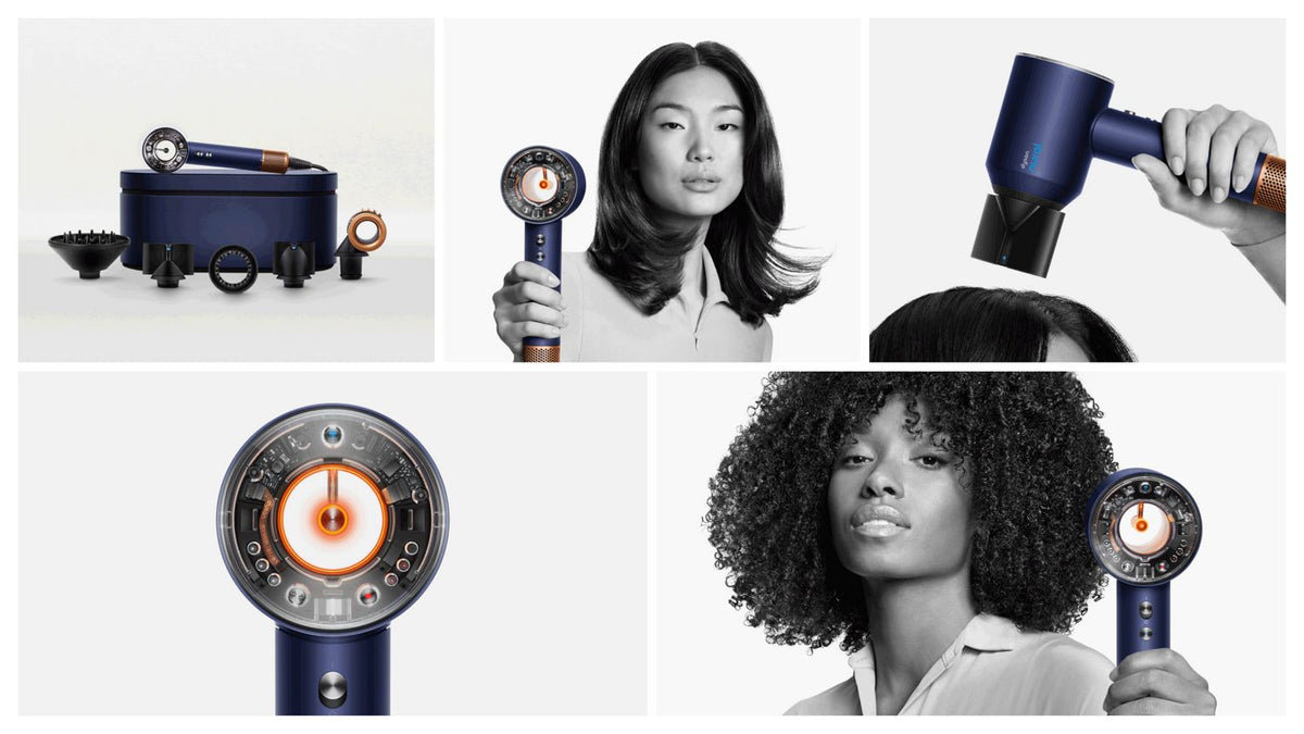 Sèche-cheveux Dyson Supersonic Nural™ – Cheveux raides à ondulés – Bleu de Prusse / Cuivré Intense