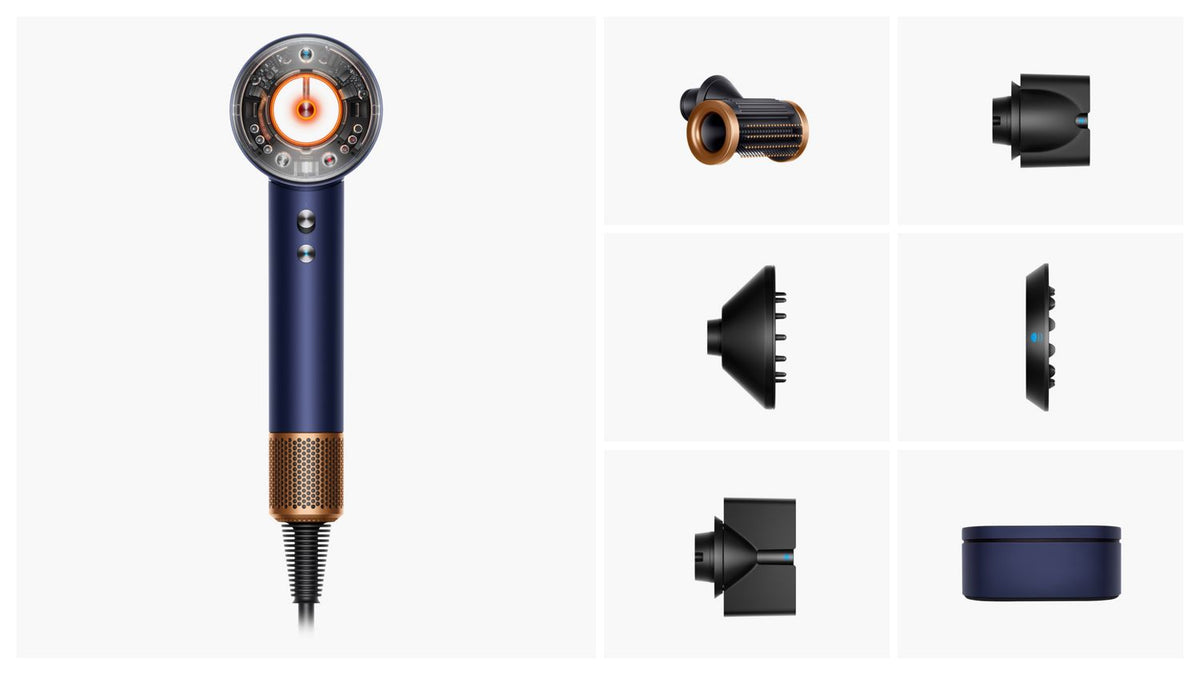 Sèche-cheveux Dyson Supersonic Nural™ – Cheveux raides à ondulés – Bleu de Prusse / Cuivré Intense