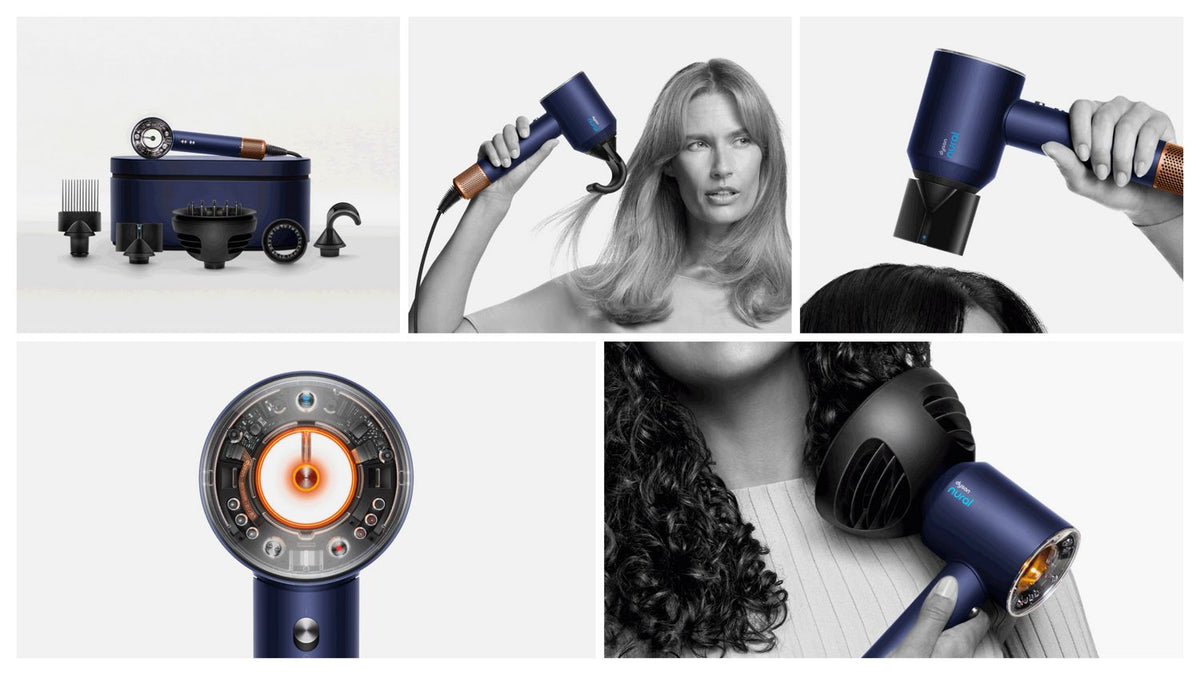 Sèche-cheveux Dyson Supersonic Nural™ – Cheveux bouclés à frisés – Bleu de Prusse / Cuivré Intense