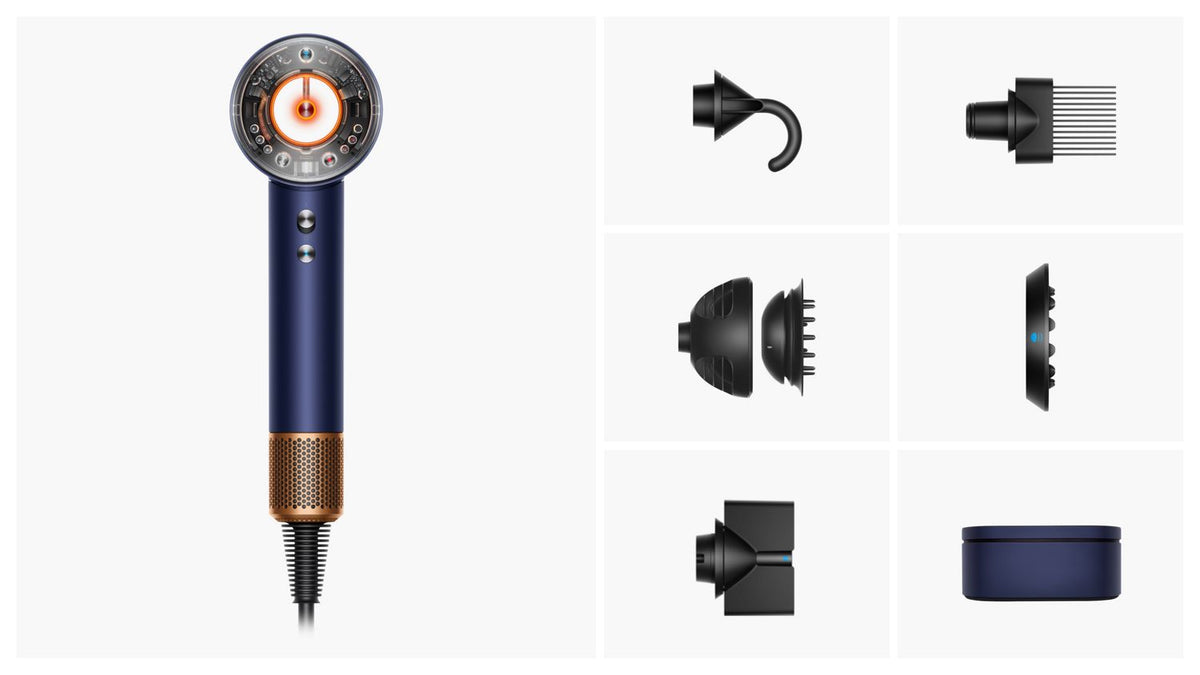 Sèche-cheveux Dyson Supersonic Nural™ – Cheveux bouclés à frisés – Bleu de Prusse / Cuivré Intense