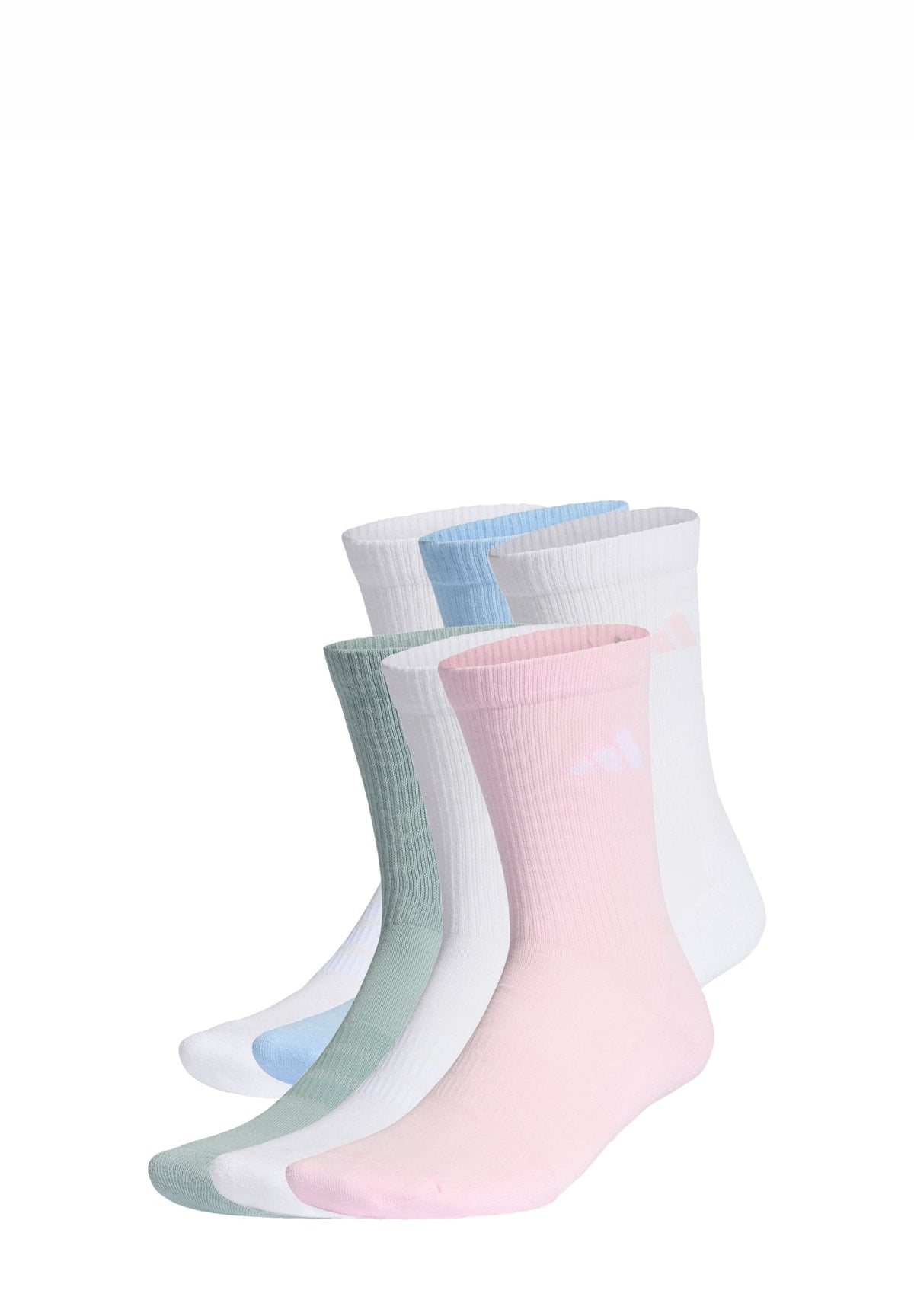 adidas Performance Cushioned Unisex 6 Pack – Chaussettes de sport – white/clear pink/glow blue/wonder sage/blanc