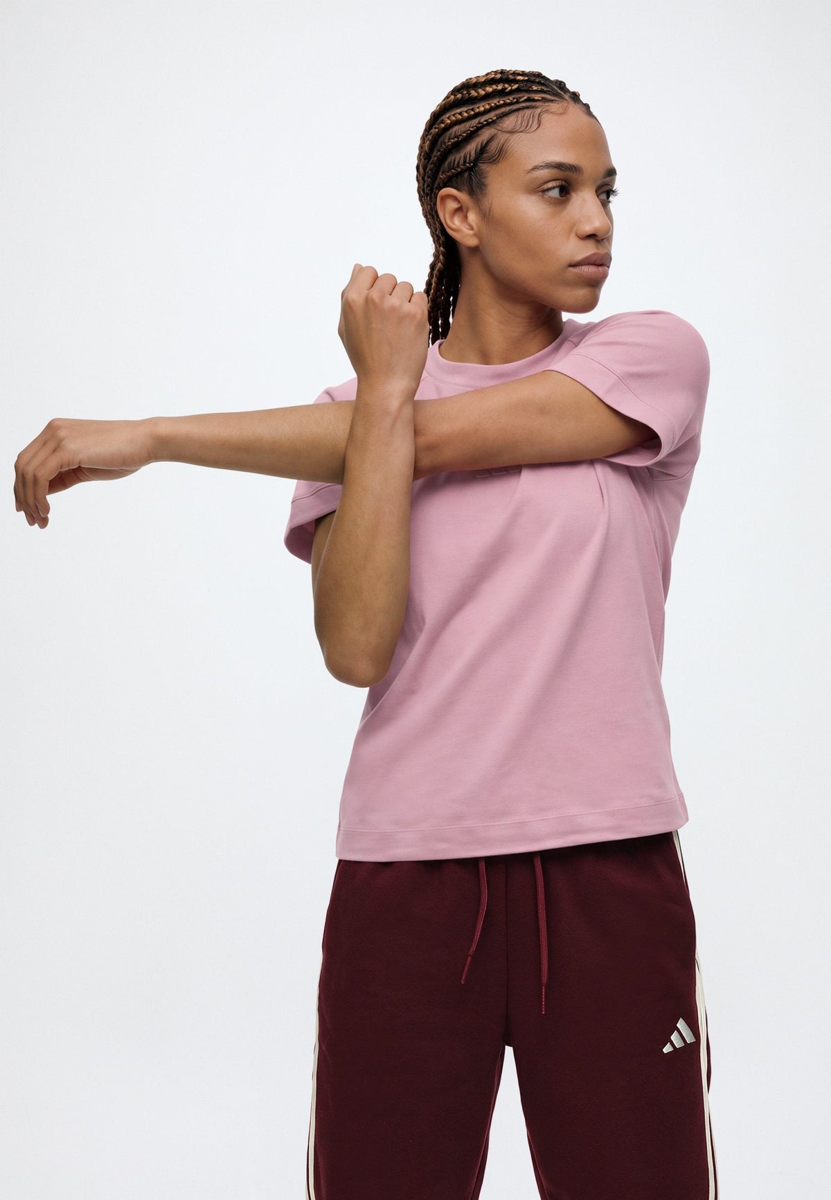 adidas Sportswear Essentials 3 Stripes Cuffed Pants – Pantalon de survêtement Femme – maroon/white/bordeaux