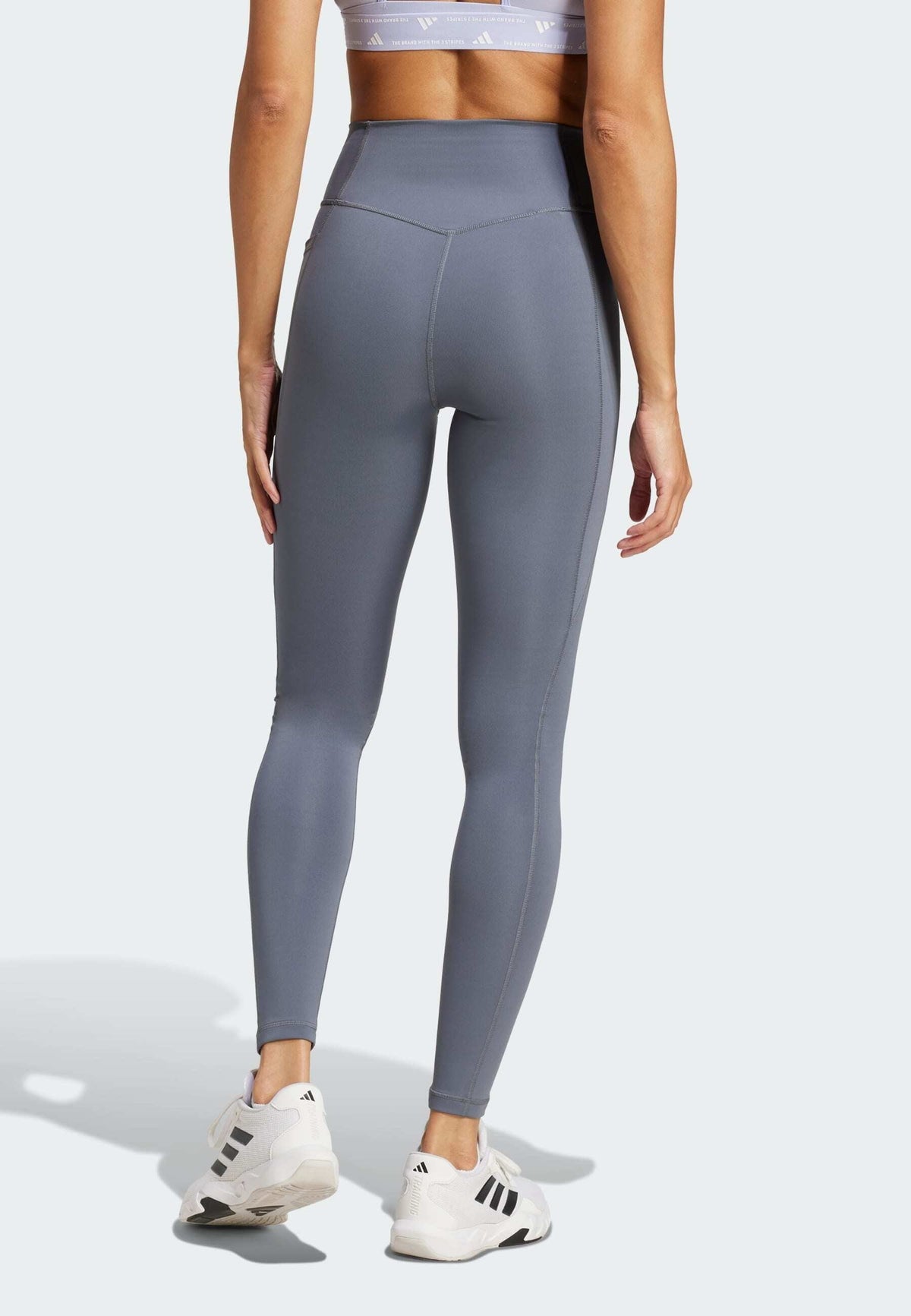 adidas Performance Optime Essentials Stash Pocket Full Length – Leggings Femme – onix/white/gris