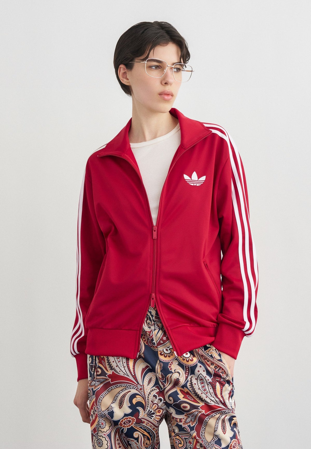 adidas Originals Firebird Track Top Loose – Sweat zippé Femme – team victory red/white/rouge clair