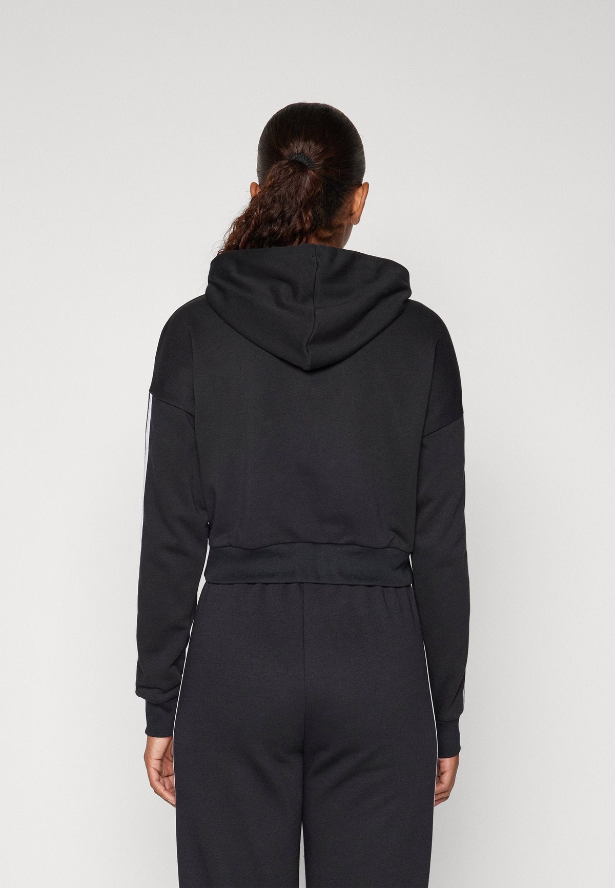 adidas Sportswear Essentials 3 Stripes French Terry Cropped – Sweat à capuche Femme – black/white/noir