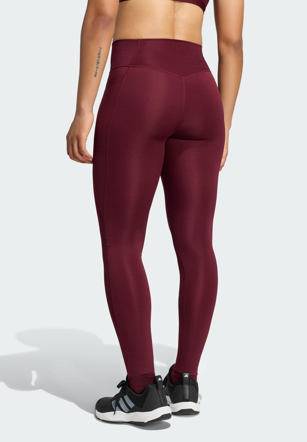 adidas Performance Optime Essentials Stash Pocket Full Length – Leggings Femme – maroon/bordeaux