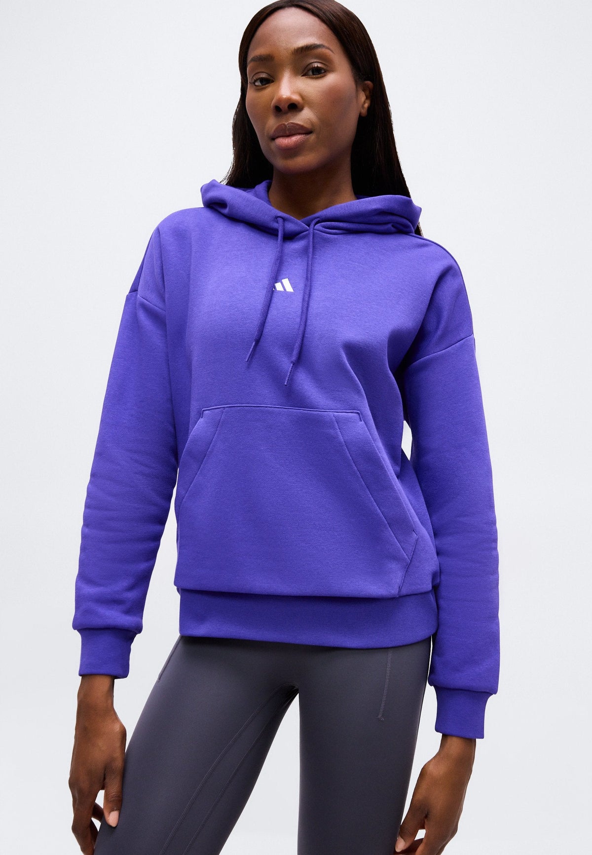 adidas Sportswear Essentials – Sweat à capuche Femme – pure purple/white/violet foncé