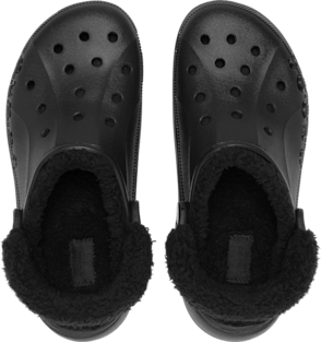 Baya Platform Fuzz Strap Lined Clog – Black