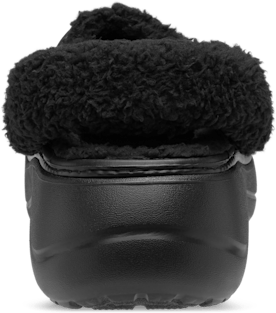 Baya Platform Fuzz Strap Lined Clog – Black