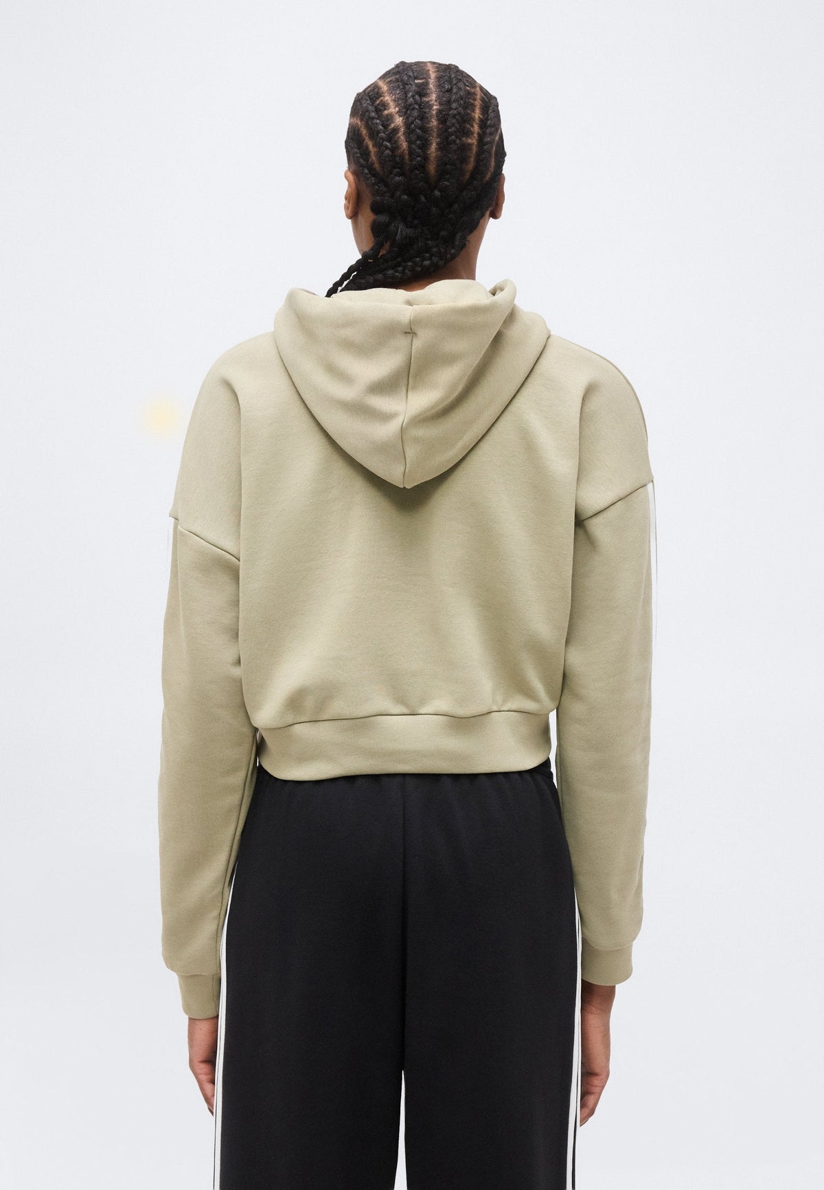 adidas Sportswear Essentials 3 Stripes French Terry Cropped – Sweat à capuche Femme – khaki/white/kaki