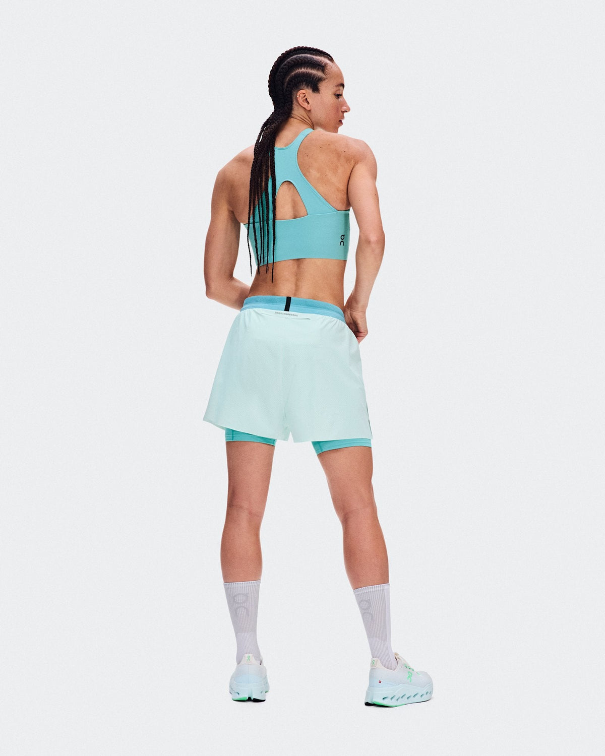  3" Performance 2/1 Shorts femme - Flurry | Aquamarine