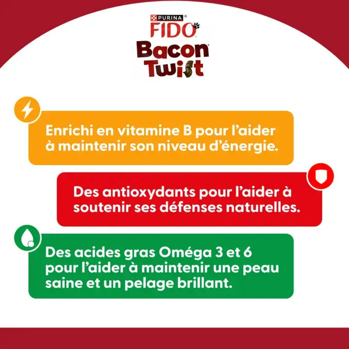 FIDO® Bacon Twist 120g - Friandise pour chien
