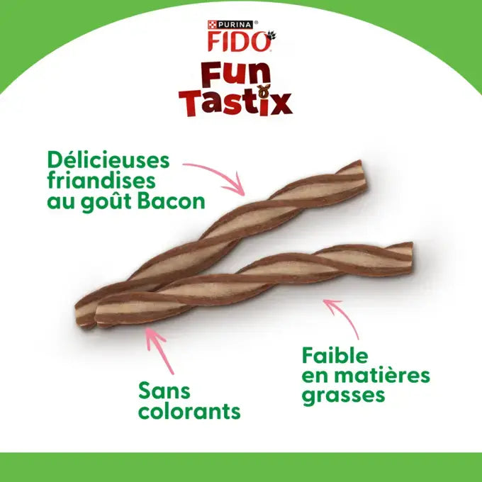 FIDO® FunTastix goût Bacon et Fromage 150g - Friandise pour chien