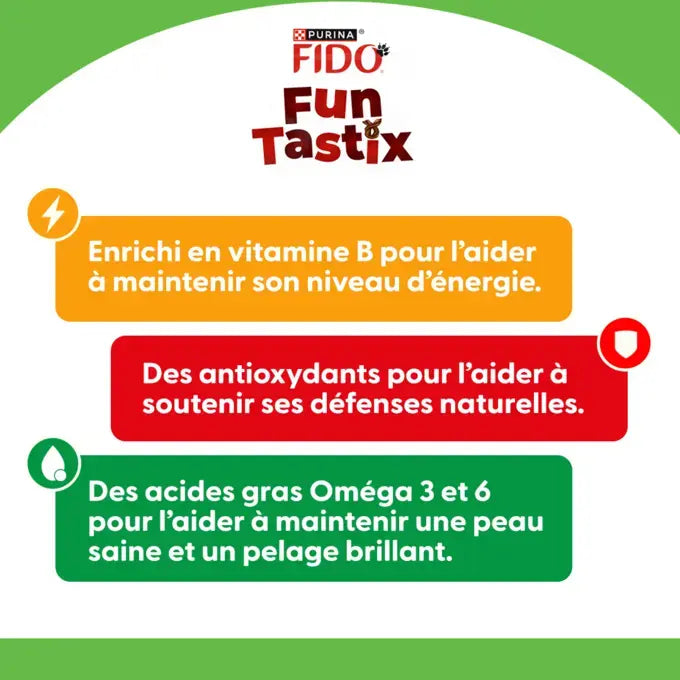 FIDO® FunTastix goût Bacon et Fromage 150g - Friandise pour chien