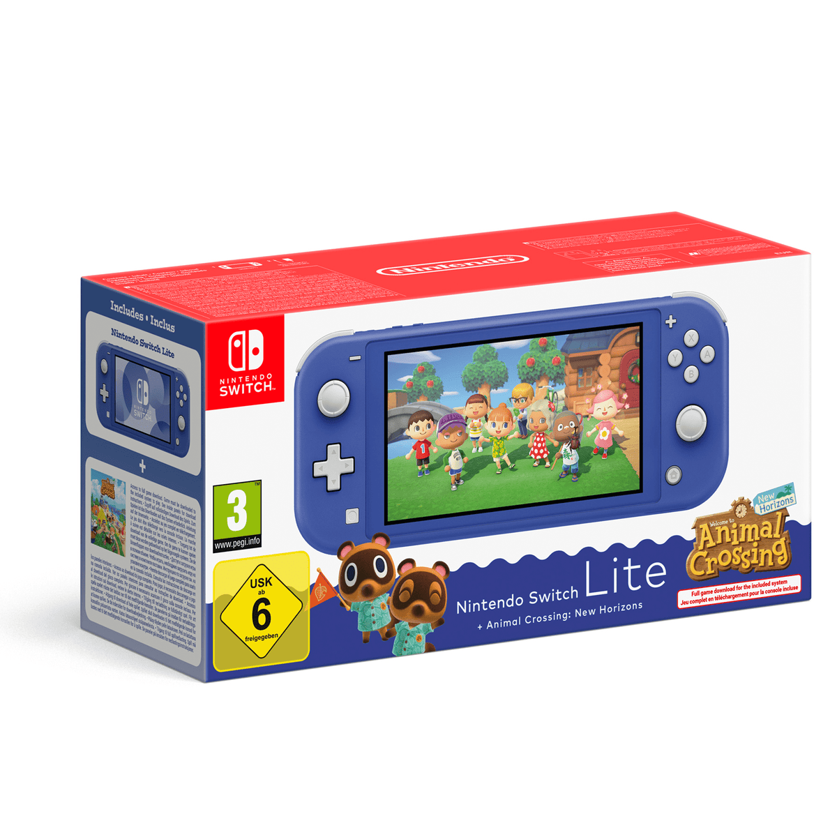 Nintendo Switch Lite (bleu) + Animal Crossing: New Horizons