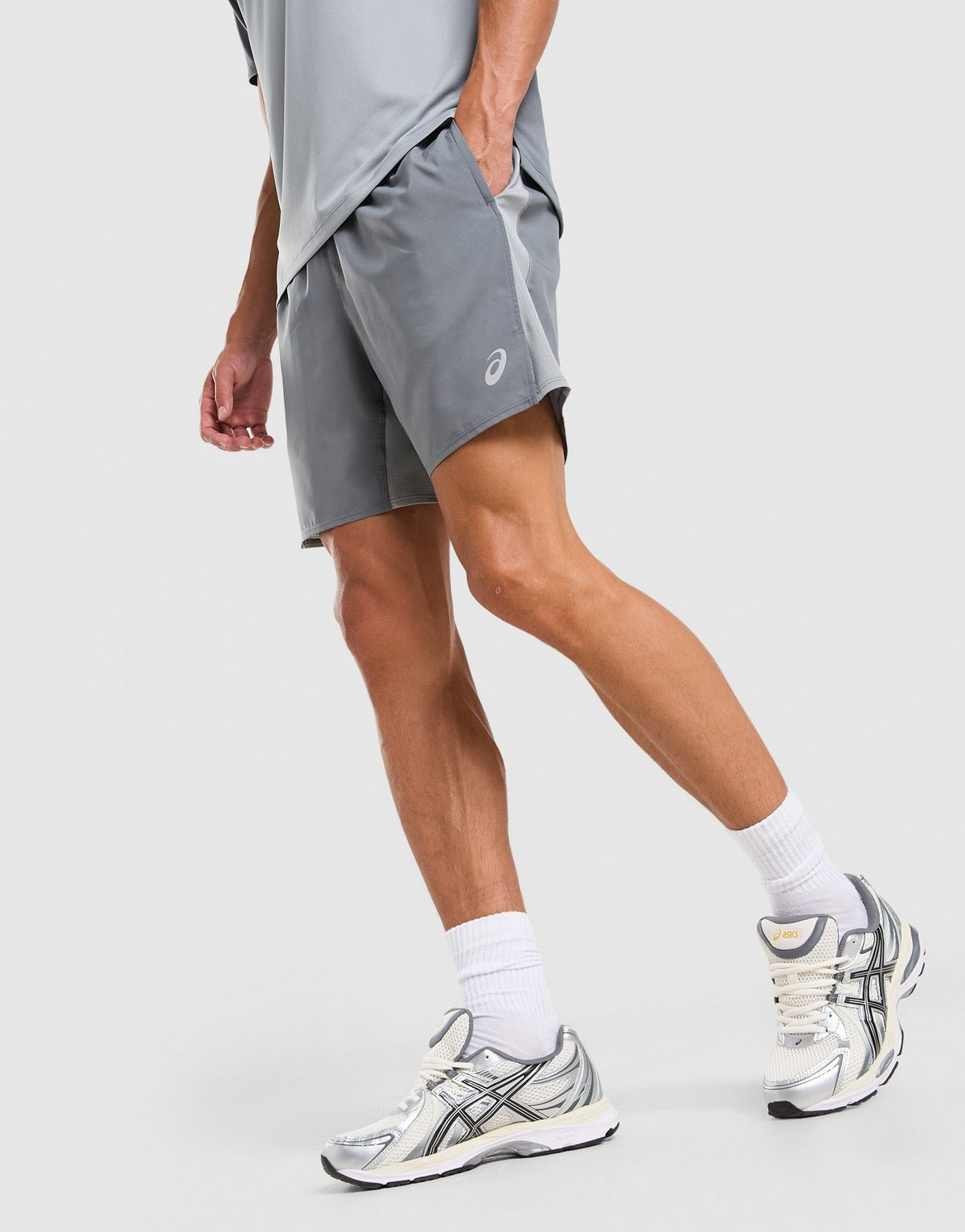ASICS Short Core Colour Block – Gris