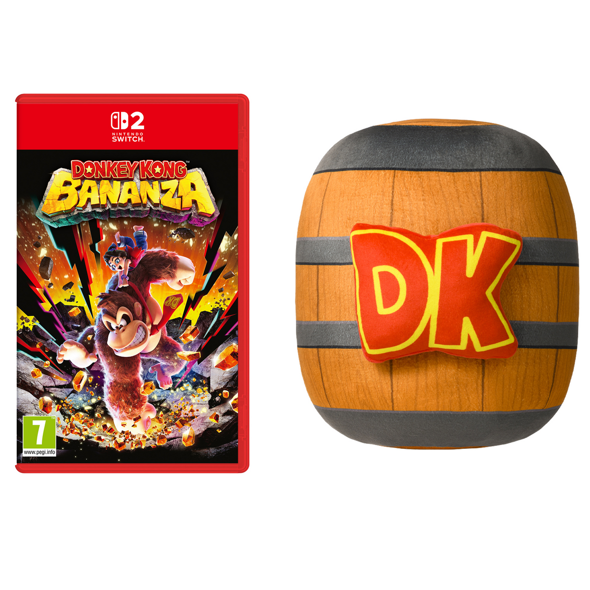 Donkey Kong Bananza + Coussin « Tonneau DK » Donkey Kong