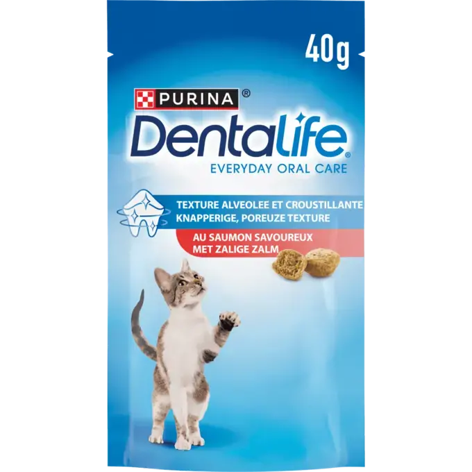 DENTALIFE® Chat au Saumon Savoureux - Friandises Bucco-Dentaires pour Chat