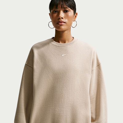 Nike Studio Fleece Medium Weight – Sudadera oversize de cuello redondo para mujer
