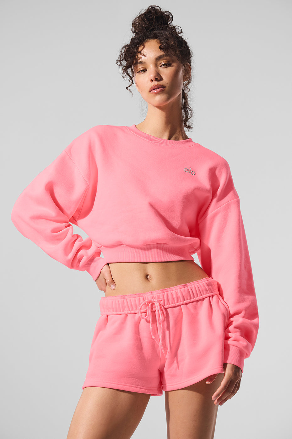Pull Court Col Ras-Du-Cou Accolade - Neon Bubblegum